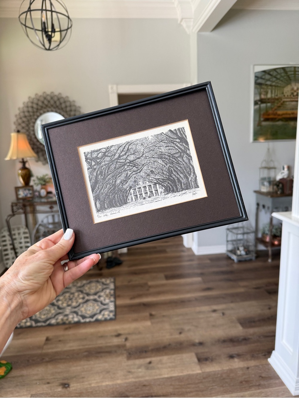 Vintage Oak Alley Plantation Giclée Print – Signed, Matted, Framed 8×10 - Picture 11 of 17